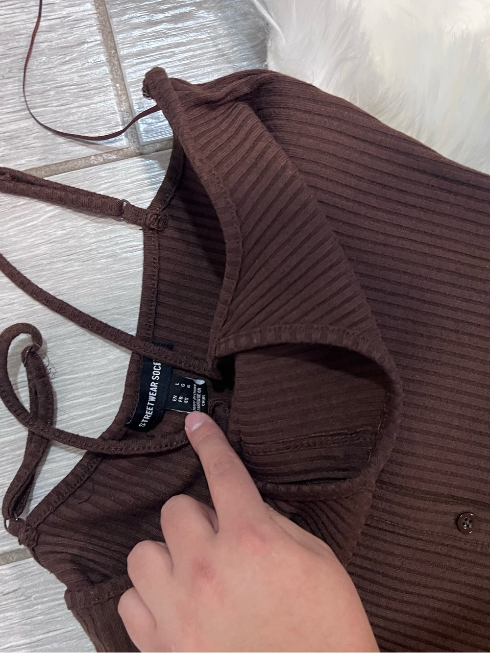 Missguided Brown Ribbed Button-Front Maxi Dress - Picture 4 of 4